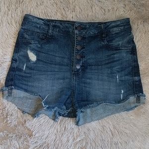 Dark wash high waist shorts
